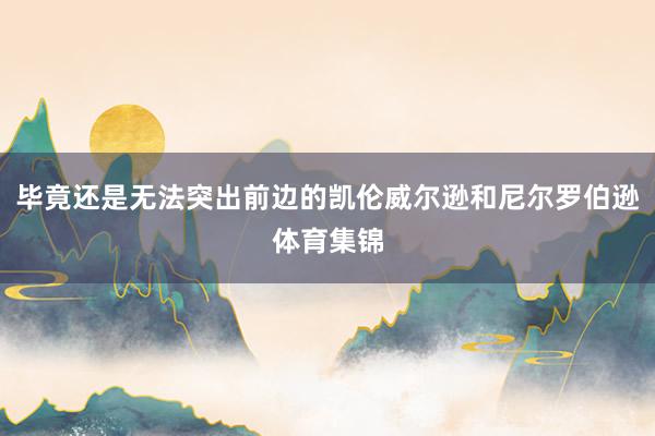 毕竟还是无法突出前边的凯伦威尔逊和尼尔罗伯逊体育集锦