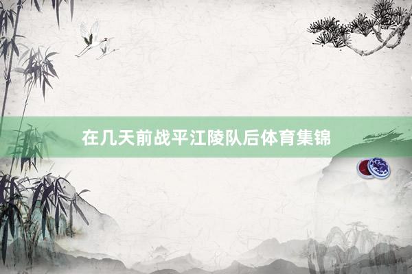 在几天前战平江陵队后体育集锦