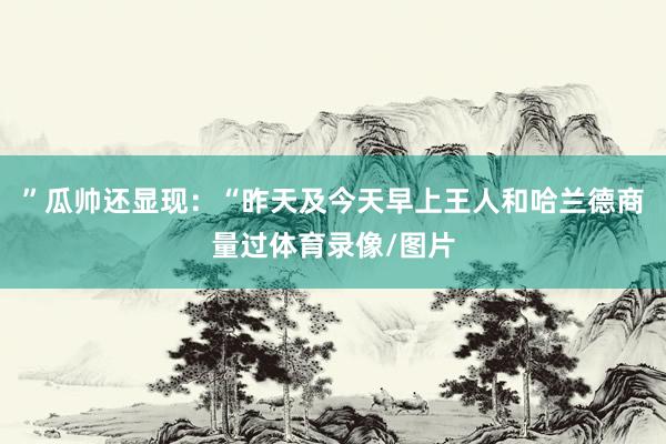 ”瓜帅还显现：“昨天及今天早上王人和哈兰德商量过体育录像/图片
