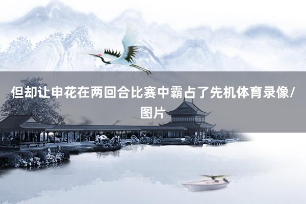 但却让申花在两回合比赛中霸占了先机体育录像/图片