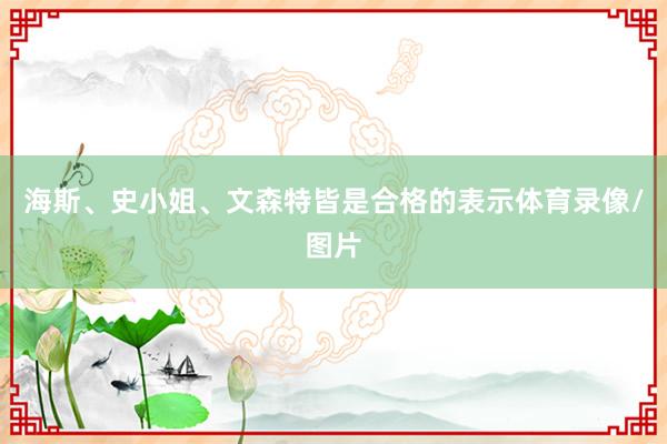 海斯、史小姐、文森特皆是合格的表示体育录像/图片
