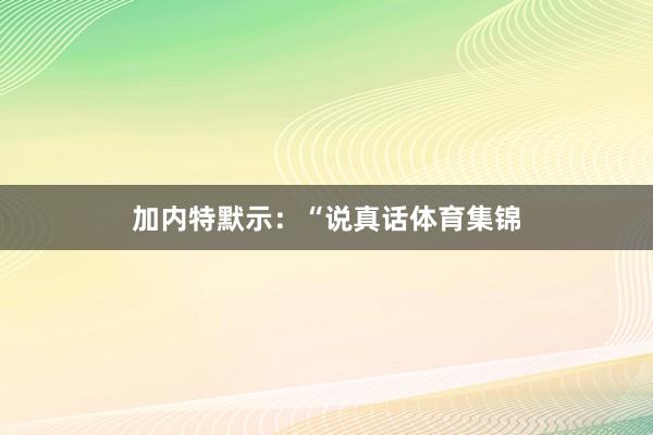 加内特默示：“说真话体育集锦