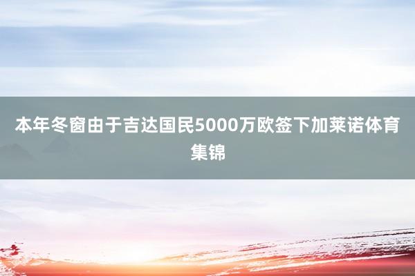 本年冬窗由于吉达国民5000万欧签下加莱诺体育集锦