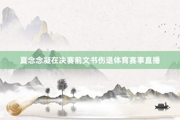 夏念念凝在决赛前文书伤退体育赛事直播