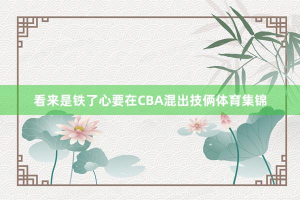 看来是铁了心要在CBA混出技俩体育集锦