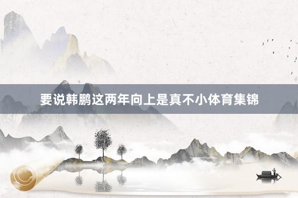 要说韩鹏这两年向上是真不小体育集锦