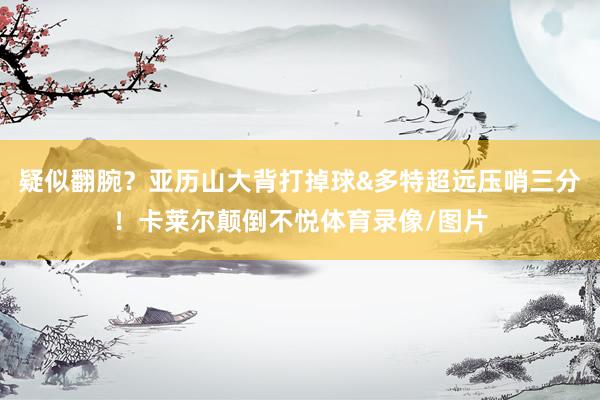 疑似翻腕?亚历山大背打掉球&多特超远压哨三分!卡莱尔颠倒不悦体育录像/图片