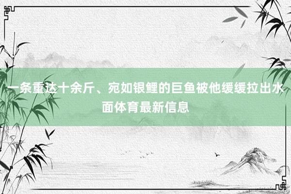 一条重达十余斤、宛如银鲤的巨鱼被他缓缓拉出水面体育最新信息
