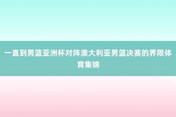 一直到男篮亚洲杯对阵澳大利亚男篮决赛的界限体育集锦