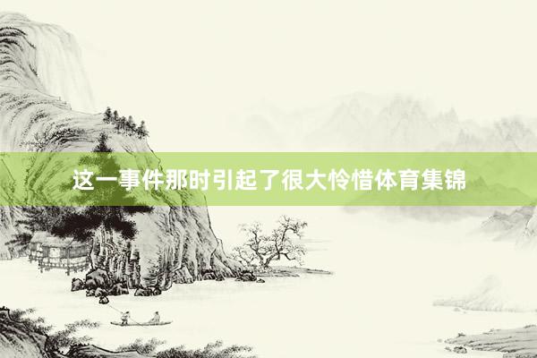 这一事件那时引起了很大怜惜体育集锦