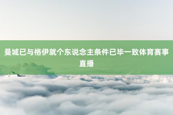 曼城已与格伊就个东说念主条件已毕一致体育赛事直播