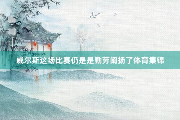 威尔斯这场比赛仍是是勤劳阐扬了体育集锦