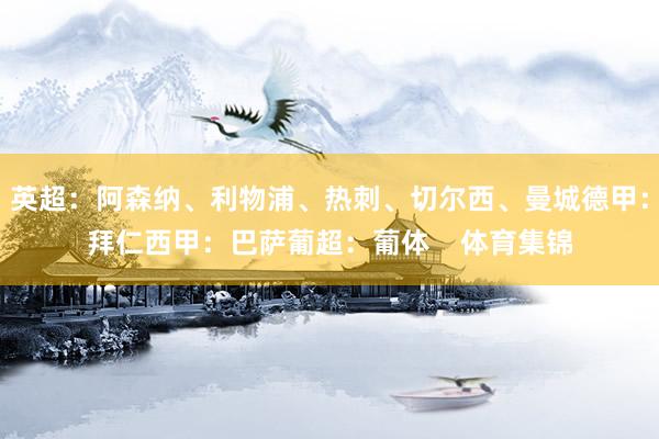 英超:阿森纳、利物浦、热刺、切尔西、曼城德甲:拜仁西甲:巴萨葡超:葡体 体育集锦