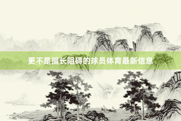 更不是擅长阻碍的球员体育最新信息