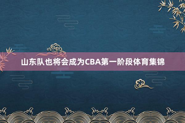 山东队也将会成为CBA第一阶段体育集锦