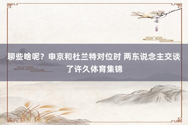 聊些啥呢?申京和杜兰特对位时 两东说念主交谈了许久体育集锦