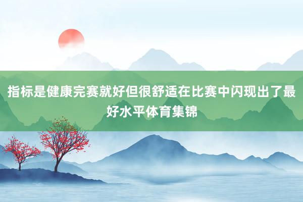 指标是健康完赛就好但很舒适在比赛中闪现出了最好水平体育集锦