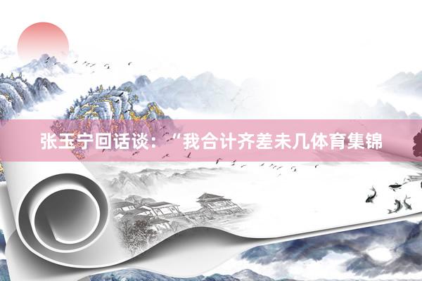 张玉宁回话谈：“我合计齐差未几体育集锦
