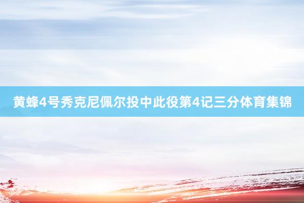 黄蜂4号秀克尼佩尔投中此役第4记三分体育集锦