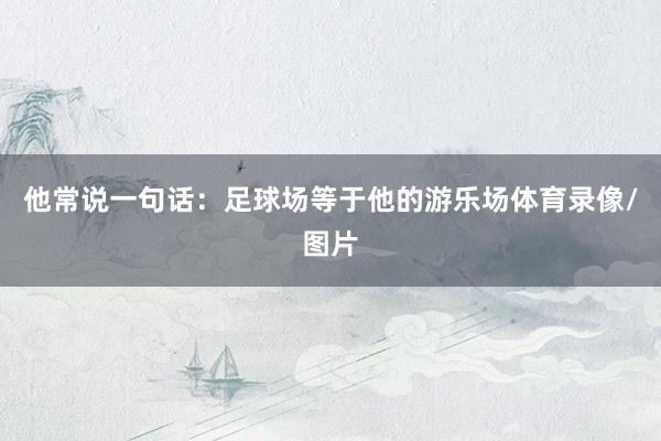 他常说一句话：足球场等于他的游乐场体育录像/图片