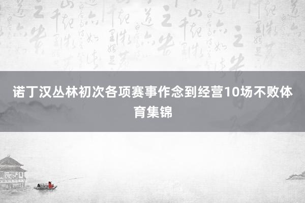 诺丁汉丛林初次各项赛事作念到经营10场不败体育集锦