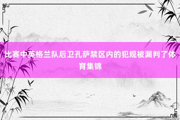 比赛中英格兰队后卫孔萨禁区内的犯规被漏判了体育集锦